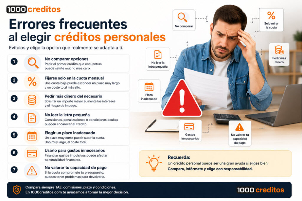 Errores frecuentes al elegir créditos personales