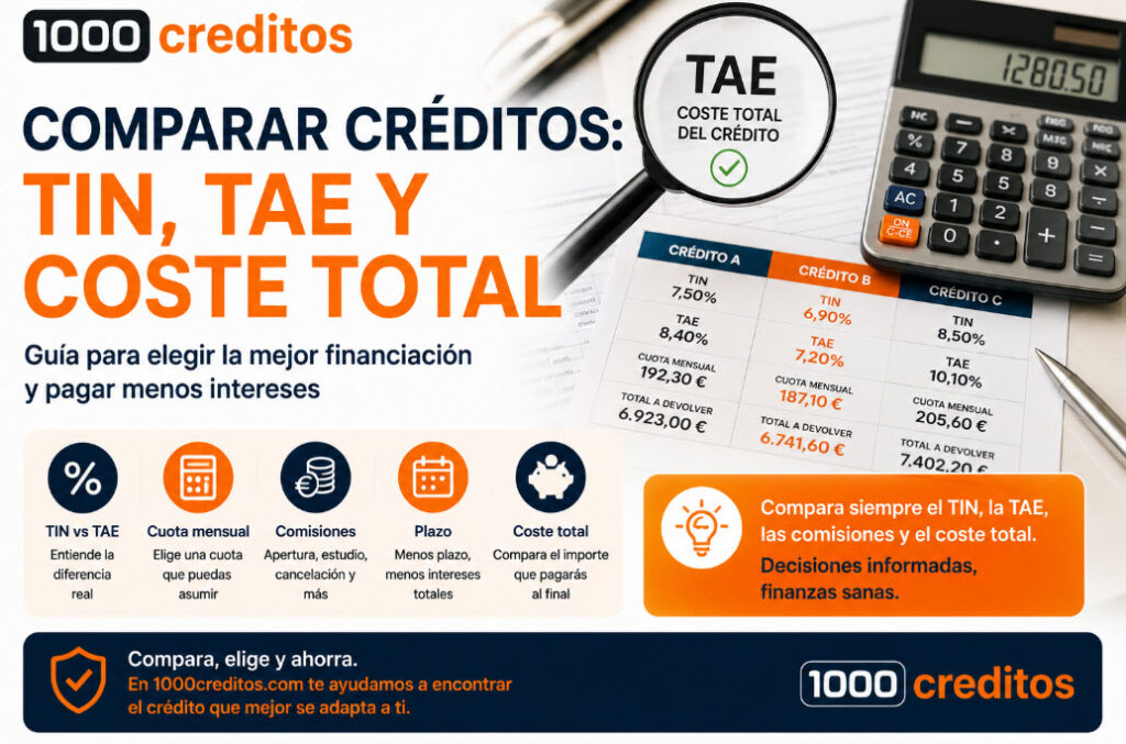 comparar creditos: TIN,TAE Y COSTE TOTAL